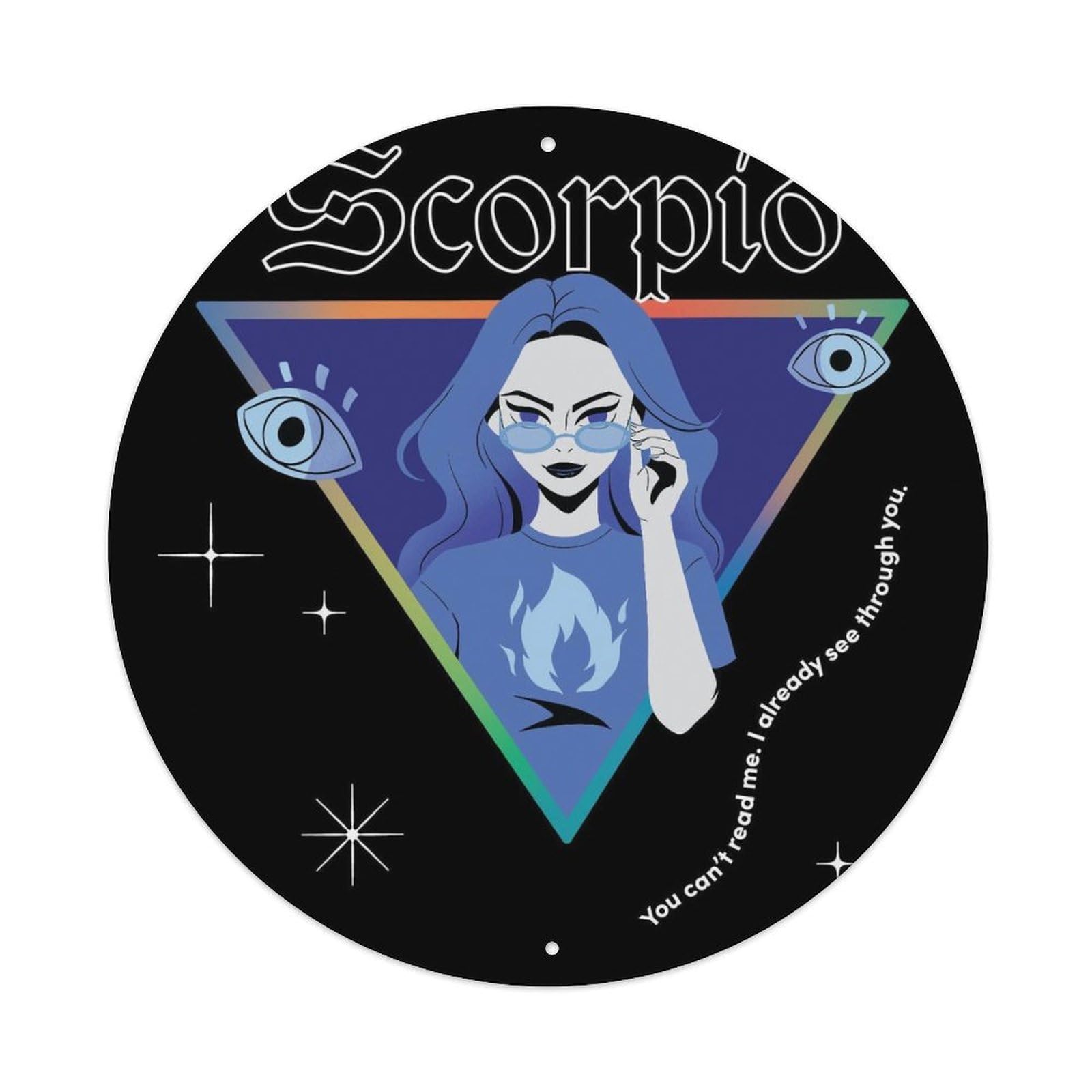Constellations Poster Scorpio Zodiac Signs Vintage Metal Tin Sign Plaque Wall Decor for Cafe, Club, Garden Round Metal Poster 8x8Inch