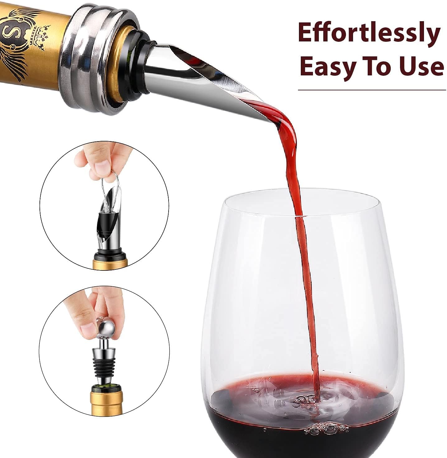 StorageMate Wine Bottle Opener Gift Set - Corkscrew Wine Opener - 10 Pieces Wine Accessories with Aerator, Pourer, Stopper, Foil Cutter, Extra Spirals, Thermometer - Gift for Wine Lovers