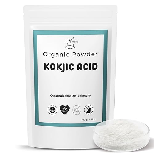 Miniatura 1 de Polvo de ácido kójico de alta calidad para aclarar la piel y el cuidado de la piel de bricolaje  99% de pureza, aclarar la tez, reducir las manchas