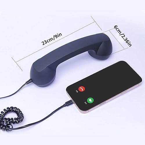 Miniatura 7 de Retro Phone Handset for iPhone, Type-C Retro Telephone Style Landline Handle Receiver, Handheld Cell Phone Receiver, for Cell Mobile Video