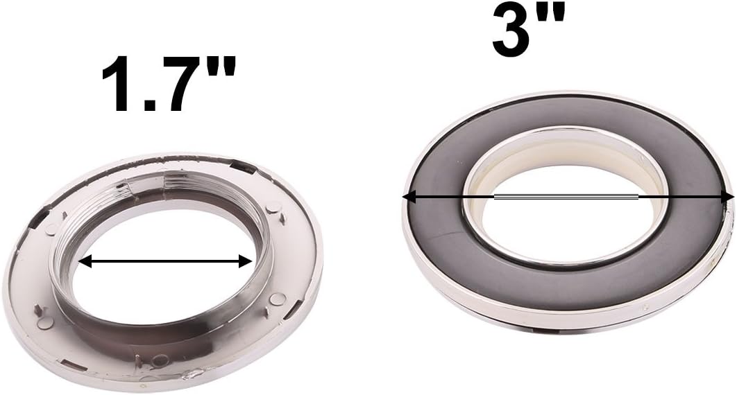 Acrylic Home Bedroom Round Window Curtain Rod Hanging Eyelet Ring 40pcs Dark Gray (id: 7e5 4fd df9 f42 16b