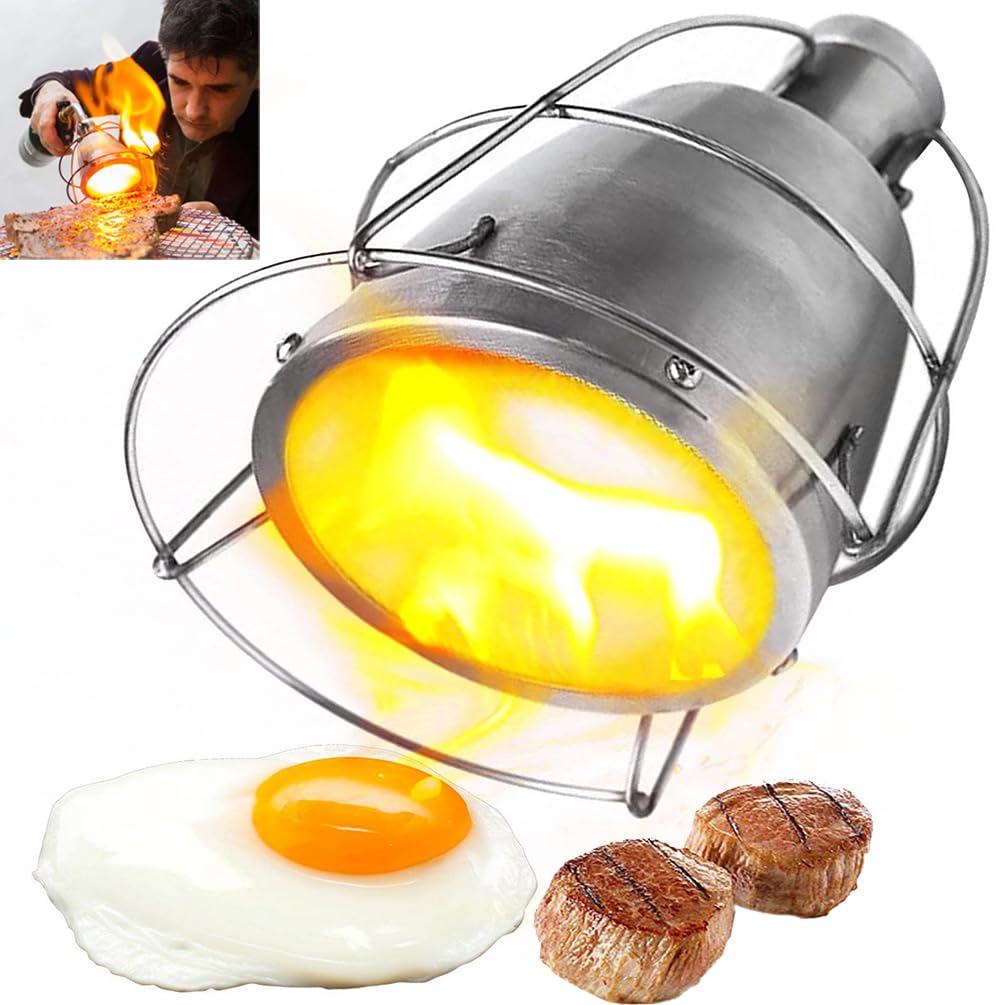 Lanzallamas de acero inoxidable 304, soplete de cocina sin humo, utensilios para barbacoa al aire libre, equipo de cocción Sous Vide, accesorios de cocina resistentes al calor