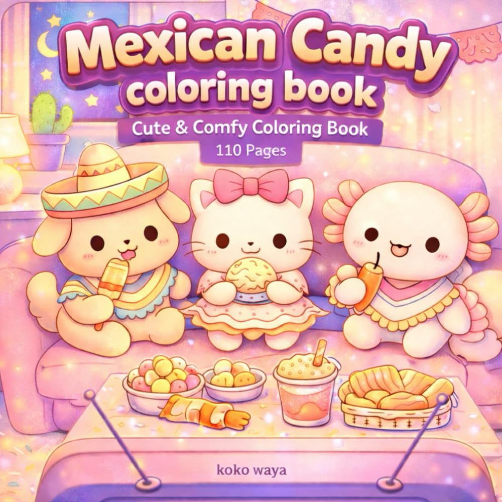 mexican candy coloring book: Sweet Fiesta Inspired Pages for Relaxation Creativity and Cozy Fun