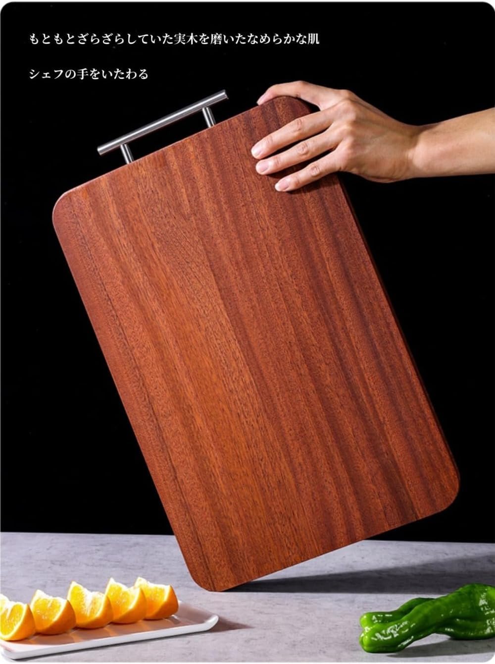 黒檀まな板 無垢材 円形/長方形 天然抗菌 防カビ 家庭用 全木カッティングボード キッチン用品 (長方形：幅34 cm)