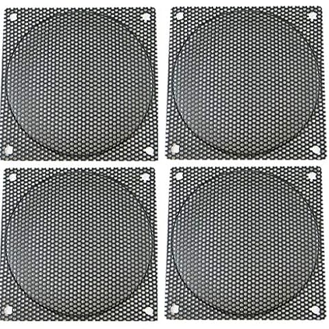 120mm Black Steel Computer Case Fan Mesh Grill/Guard/Filter - Medium Hole (Set of Four) Cover