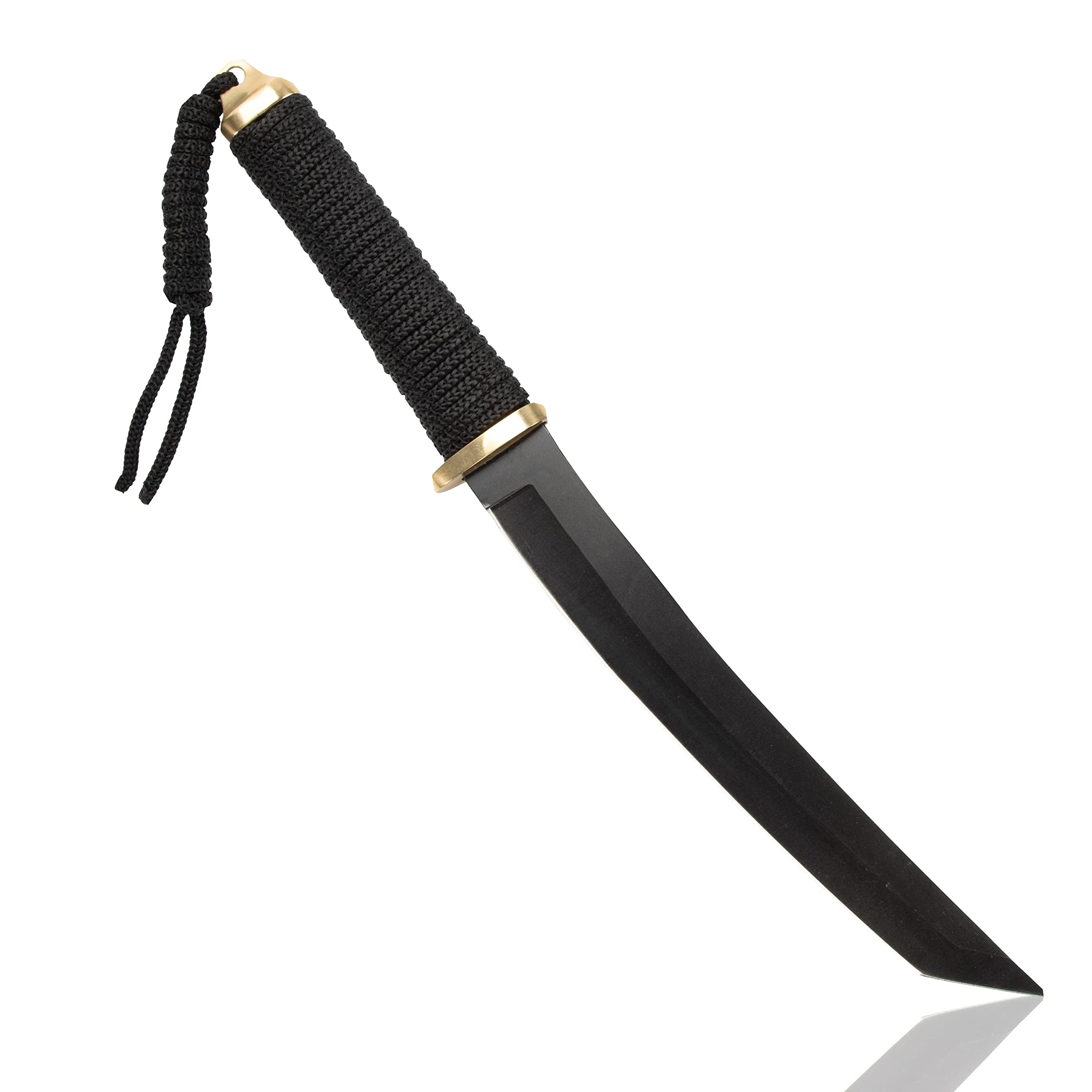 Tanto Messer SCHWARZER Samurai Edition - 35cm kleines Ninja Schwert mit Edelstahlklinge Katana Samuraischwert mit Messerscheide