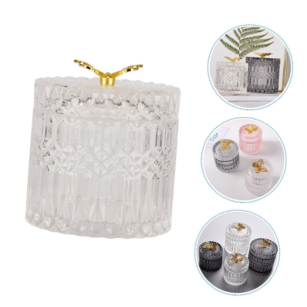 Mipcase Barattolo per Caramelle e Snack Coperchio Ermetico, Contenitore Trasparente in Vetro per Conservazione Alimenti Domestici, Porta Gioielli Decorativo per Cucina e Scrivania, Grande