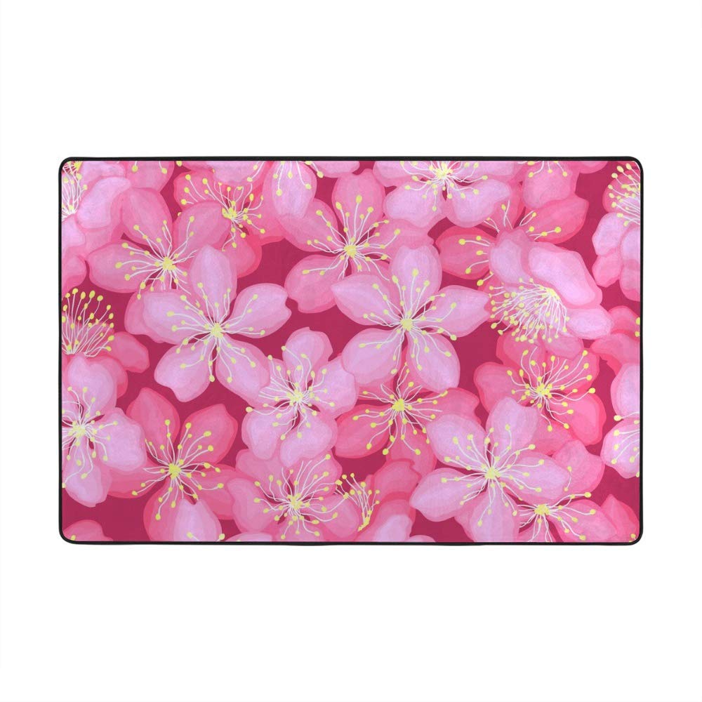 Tapis de jardin fleurs de cerisier rose pour embellir un sol de balcon usé