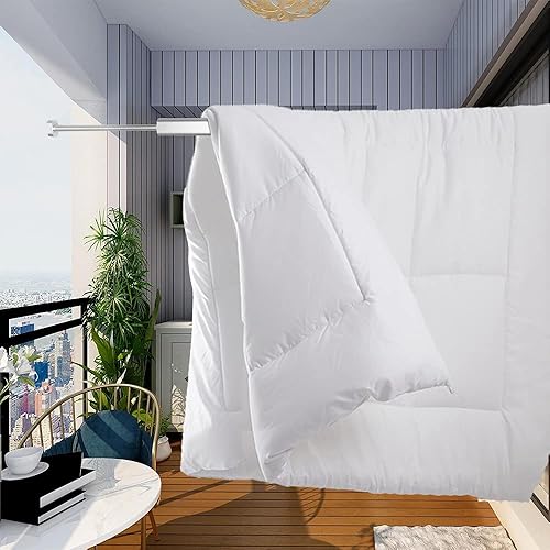 Miniatura 7 de BESTHLS Estante de secado de ropa montado en la pared para ahorrar espacio, diseño para balcón, vestíbulo, dormitorio plegable (2 polos negro)