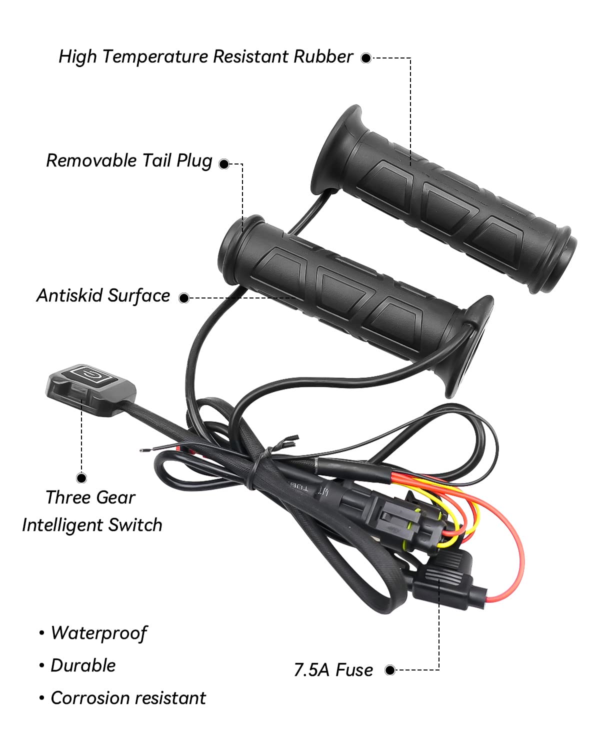 Amazon.com: 7/8'' ATV UTV Heated Handlebar Grips, 12V 3