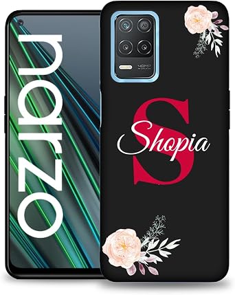 Name Monogram Case for Realme Narzo 30 5G/GT 2 Pro Neo Master Edition/9i 8 7 7i 6 6i 5 3/XT C25Y C21-Y C21 C17 C15 C11 C3 C2 Phone Cover Custom with Initial Text,Customize Slim TPU Protective Case