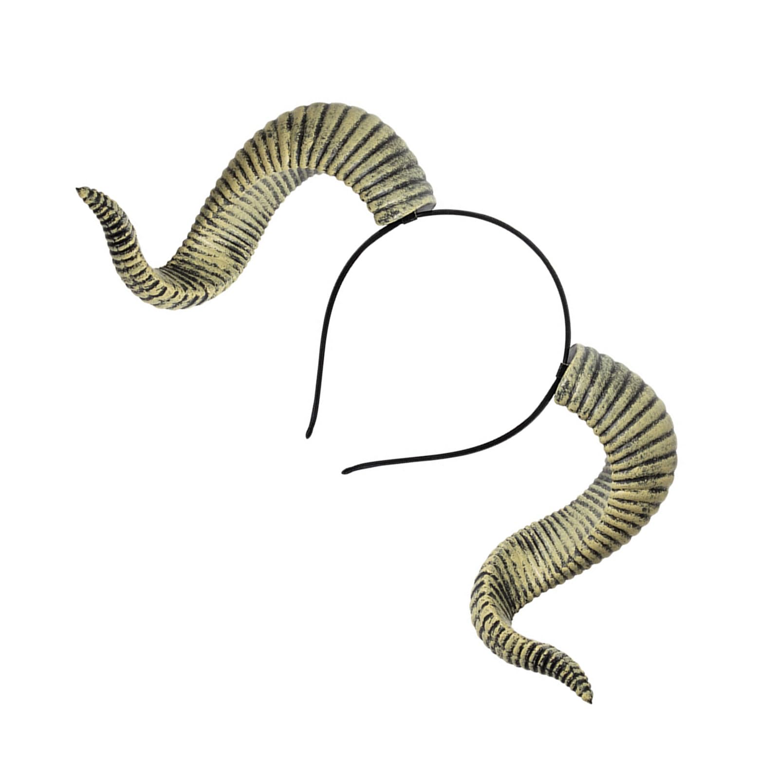 Jazuaiao Realistic Goat Horn Hairhoop Roleplay Headpiece with Detachable Band Halloween Costume Accessory Festival Headpiece Goat Horn Hairband