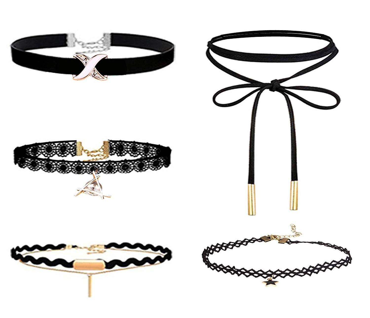 Romp Fashion Lac Base Metal and Necklace for Children; Womens & Girls (Set of 5) - (Black) (B07MXLWNYQ) Amazon Price History, Amazon Price Tracker