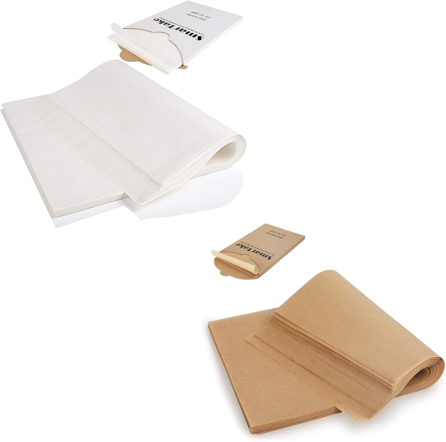 SMARTAKE 200 Pcs 12×16 Inches Parchment Paper Baking Sheets