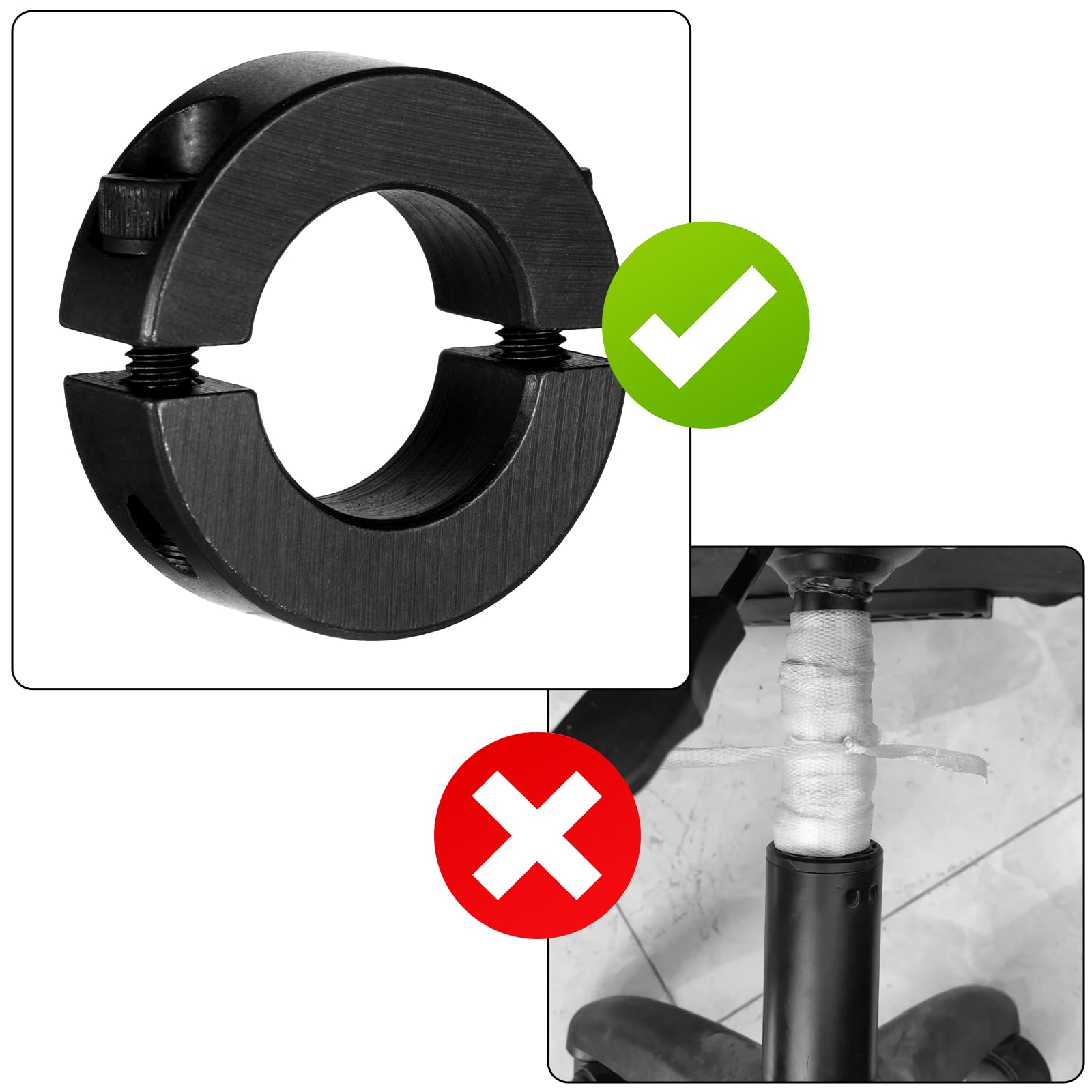 Fix Sinking Silla de oficina, cilindro de repuesto de cilindro de elevación de gas de acero, soporte de abrazadera de cilindro de elevación de gas para silla de oficina, ajusta la altura de la silla y