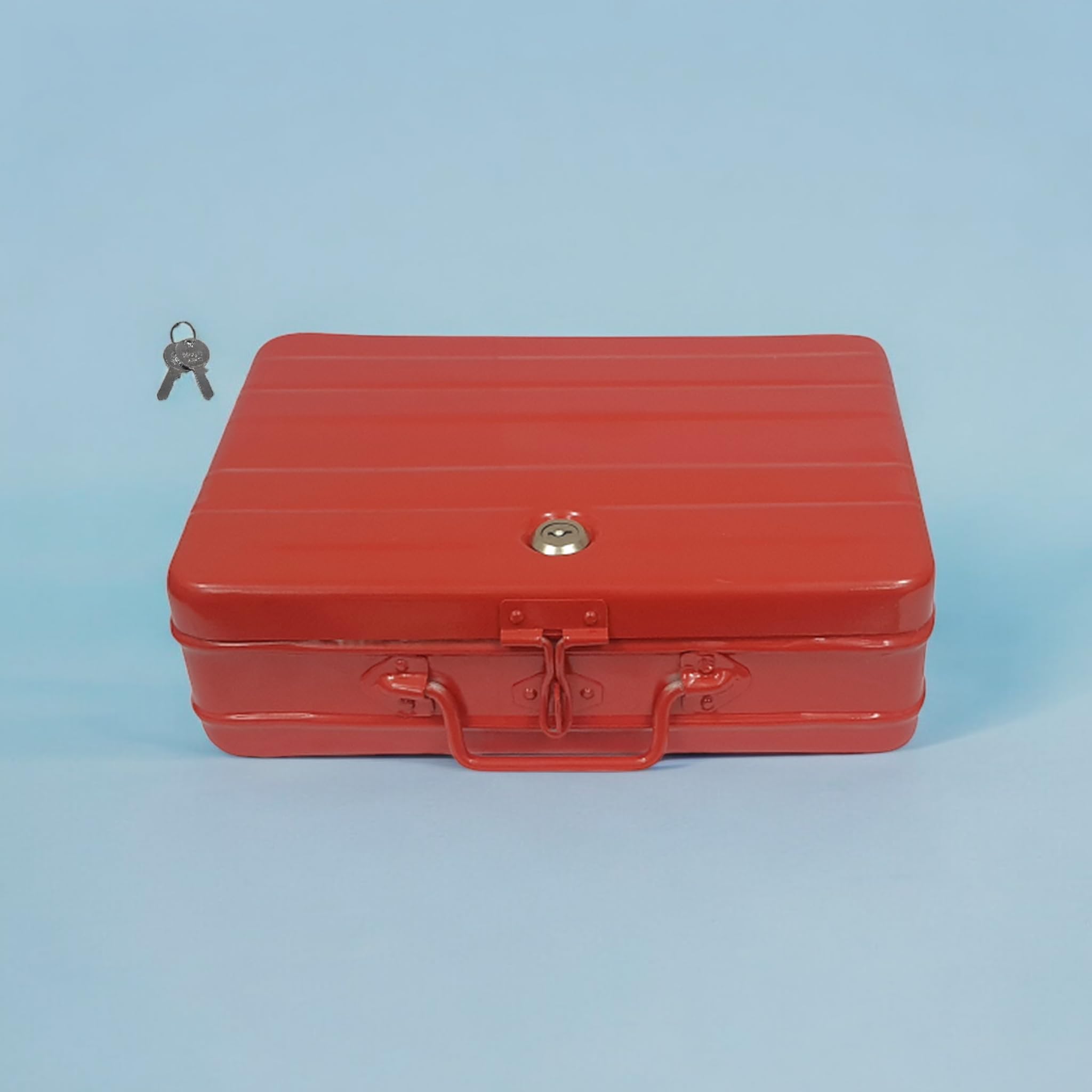 JOWEL Aluminium Cash Box with Lock - for Jewellery Storage and Organizing - ideal for Wardrobe/Desktop - Locker Safe Peti Metal Container (12" RED (12" L x 8.5" W x 4" H)) (B0B4KFXM24) Amazon Price History, Amazon Price Tracker