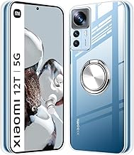 Xiaomi 12T Case, Clear with Ring, Xiaomi 12T Pro Smartphone Case, Shockproof, Lightweight, Thin, Cover, TPU Stand Function, Compatible with Car Holder, Scratch Resistant, Anti-Slip, Fall Prevention,