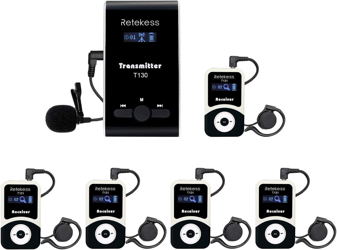 Buy Case of 1 Transmitter 5 Receivers,Retekess T130,Wireless Tour Guide