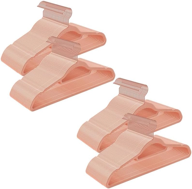 SONGMICS Velvet Hangers, 100-pack, rose-gold hook