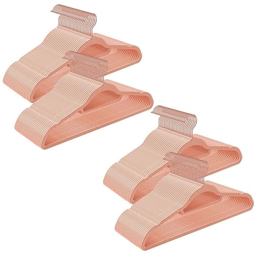 SONGMICS Velvet Hangers, 100-pack, rose-gold hook