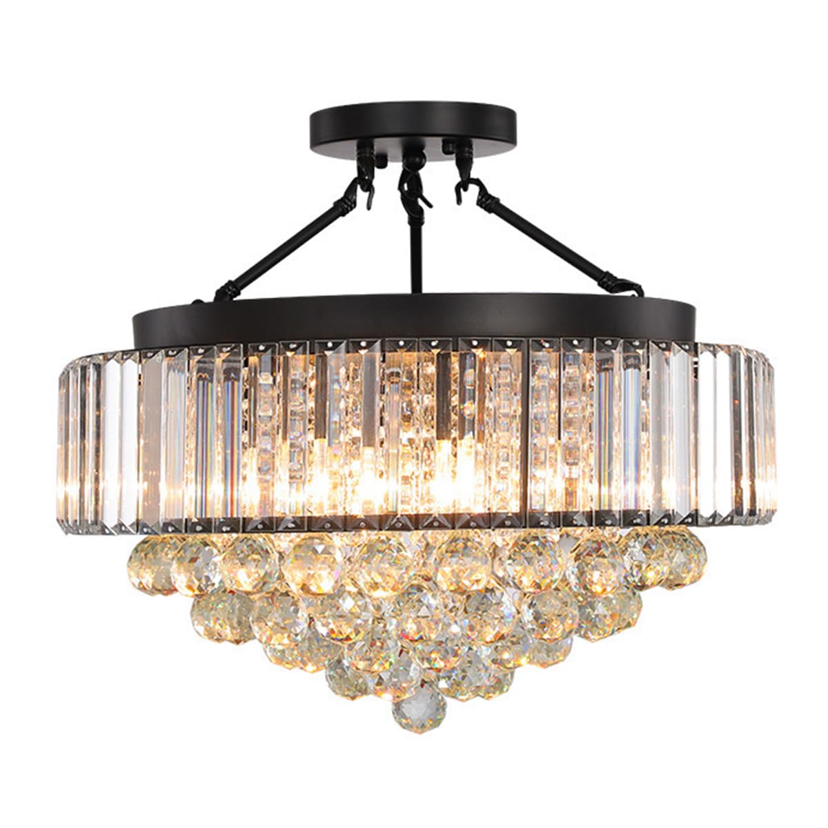 LYMSXAZOU Modern Luxury Chandelier - Adjustable Pendant Lighting Fixture with E14 Base for High Ceilings, Suitable Bedroom, Living Room, Foyer, and Hotel