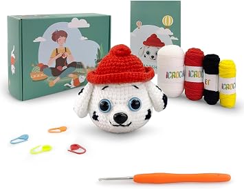 Crochet Kit for Beginners Adults -Dog Animals Start Crotcheting - Perfect Amigurumi Knitting Learn to Kit for Adult with Stitch by Stitch Video Tutorials,Holiday Christmas Gift.