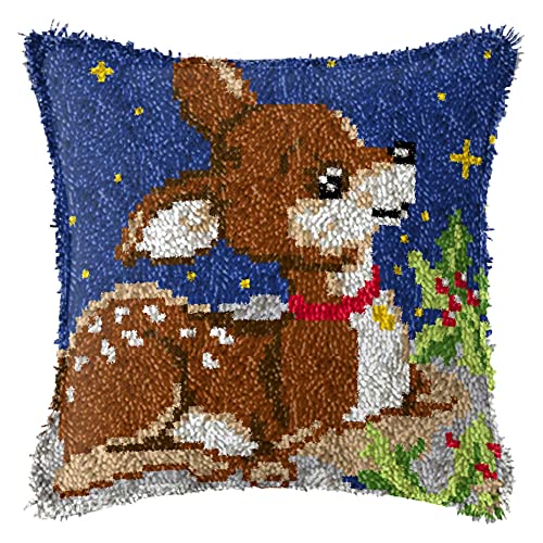 Kit crochet loquet taie d'oreiller cerf débutant sans couture