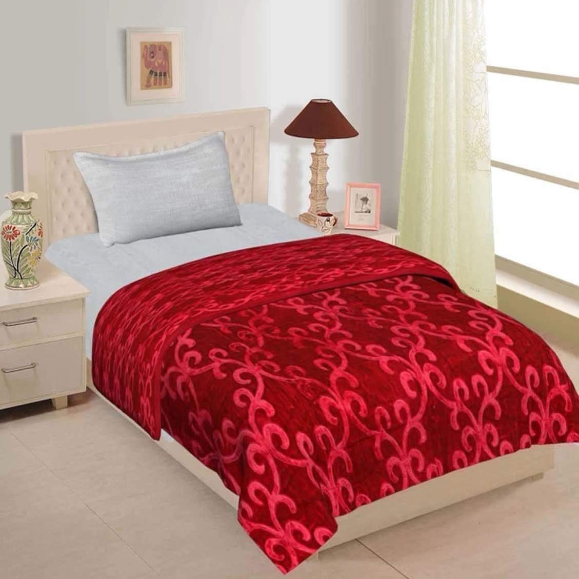 changers embossed blankets,quilt,duvets,dohar,quilt,duvets,dohar solid colour ultra soft floral double bed heavy mink winter blanket