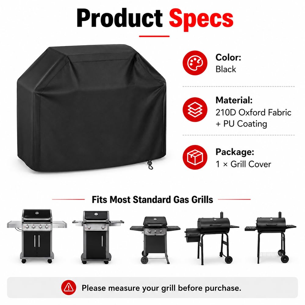 Copertura Barbecue per Weber Spirit E-325 Stealth 2026+, Protezione Barbecue Tutti I Tempi 210D Oxford Impermeabile Telo Copertura Grill Griglia