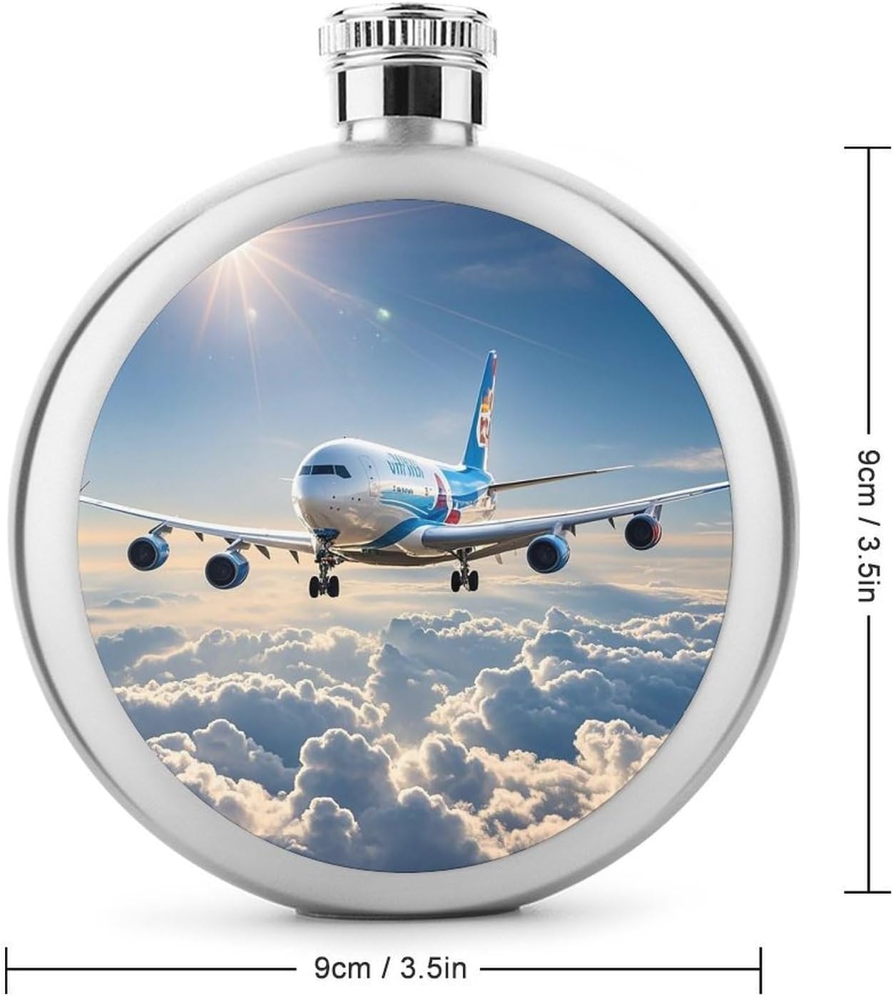 Airplane Patterns Stainless Steel Flagon to 5 Oz with Screw Cap,Hip Flask for Men–Whiskey & Liquor Pocket Flask,Alcohol Flagon for Camping Drink Sports Outdoor Wine Bottle