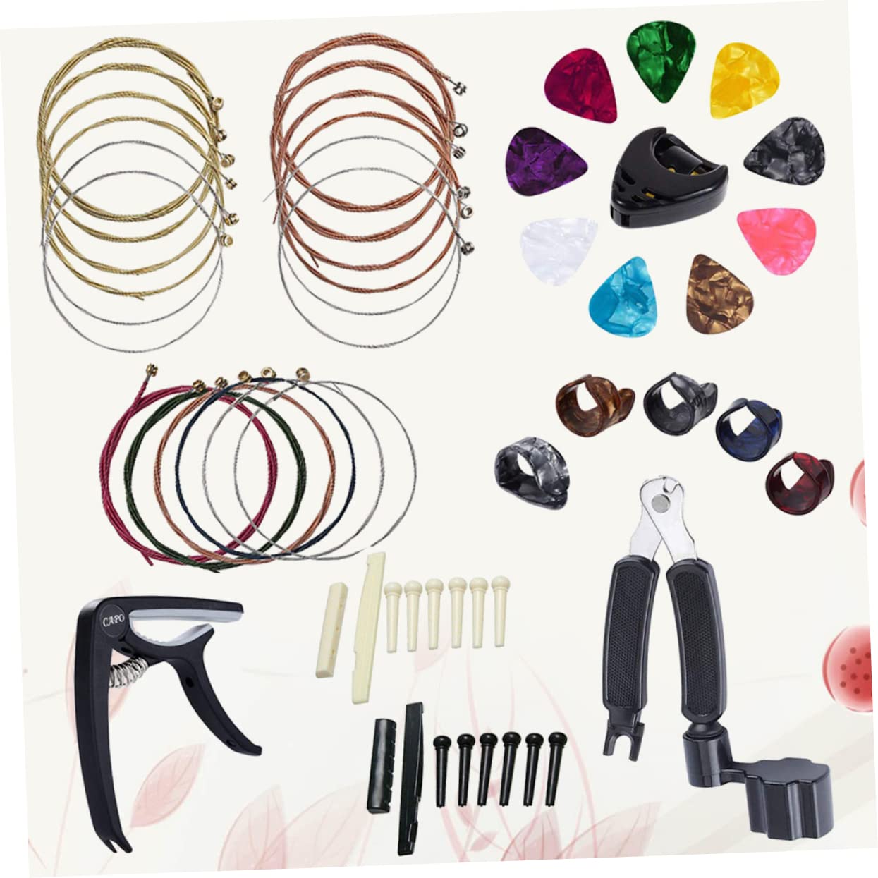ifundom 3piezas Accesorios Para Guitarra Kit De Cambio De Cuerdas Capo Púas y Enrollador De Cuerda Herramientas Prácticas Para Guitarristas Color Negro