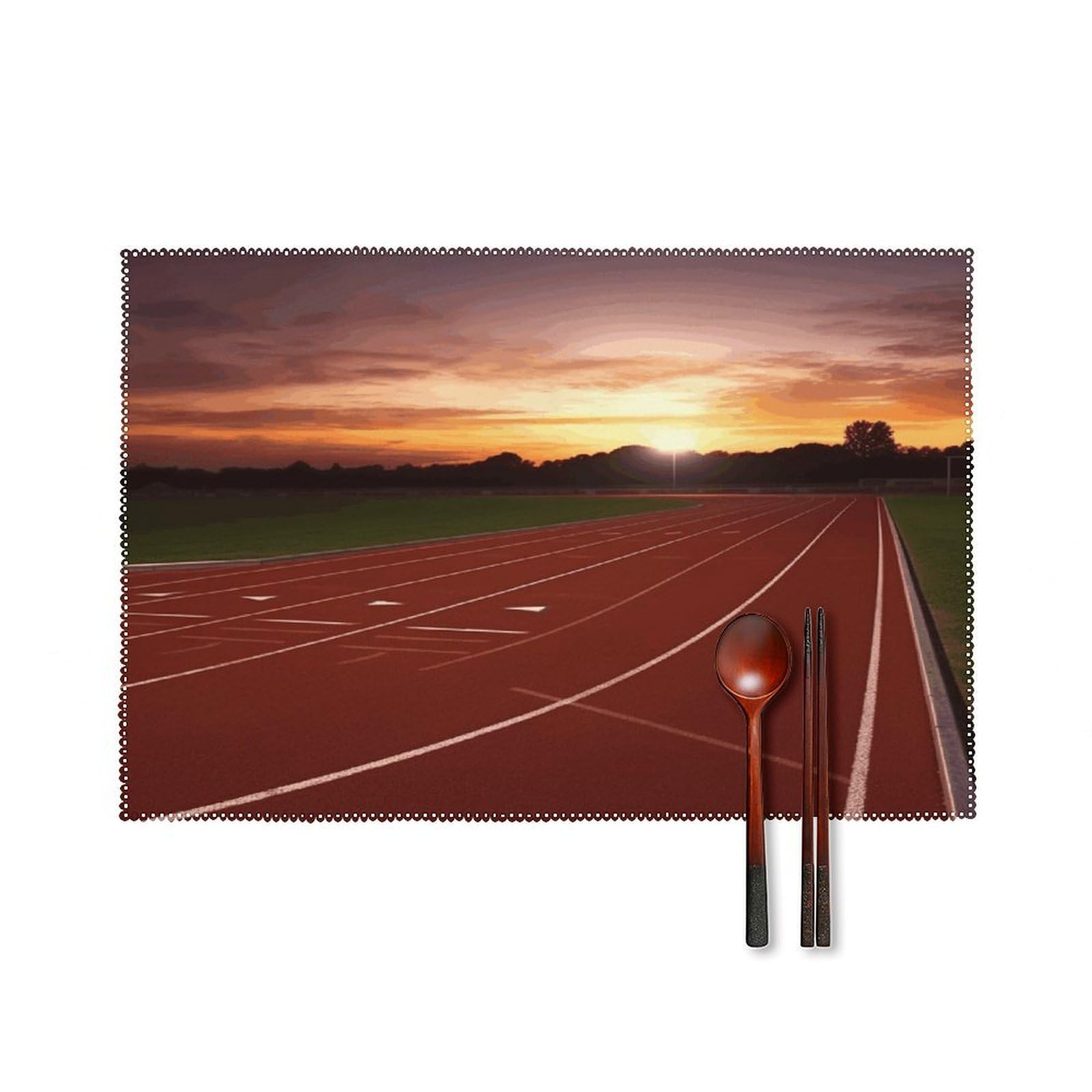 Fodpand Style Dusk Running Track Placemats Set Of 4 Place Mats Table Mats
