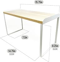 Vista 3 de Mitus Organizador y almacenamiento de estantes, estante de madera escalonada para encimera de cocina, encimera de baño, armario de despensa