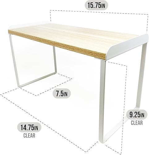 Miniatura 3 de Mitus Organizador y almacenamiento de estantes, estante de madera escalonada para encimera de cocina, encimera de baño, armario de despensa,