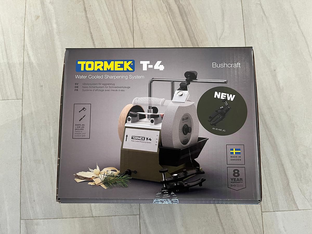 Tormek - Machine à affûter et à effacer T-4 Bushcraft - Mise à jour 2024 avec AX-40