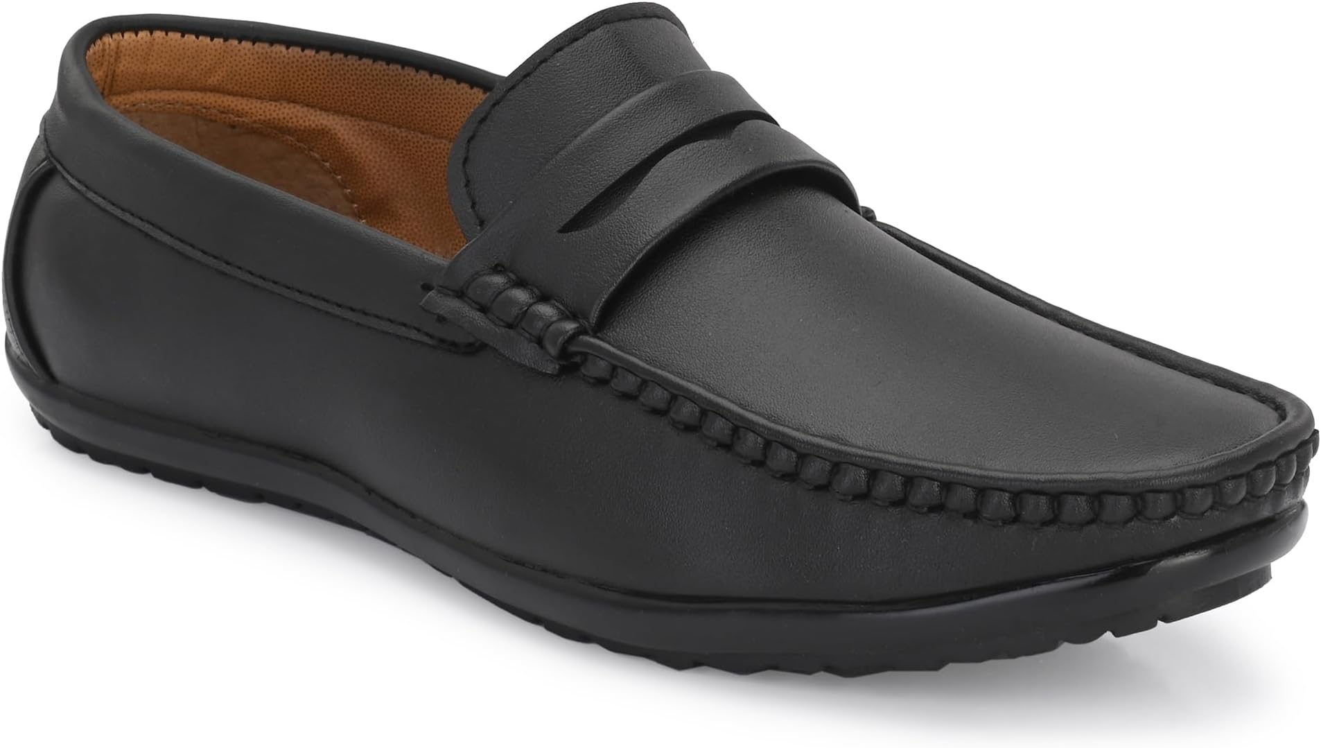Premium Black Leather Formal Loafer Shoes for Men