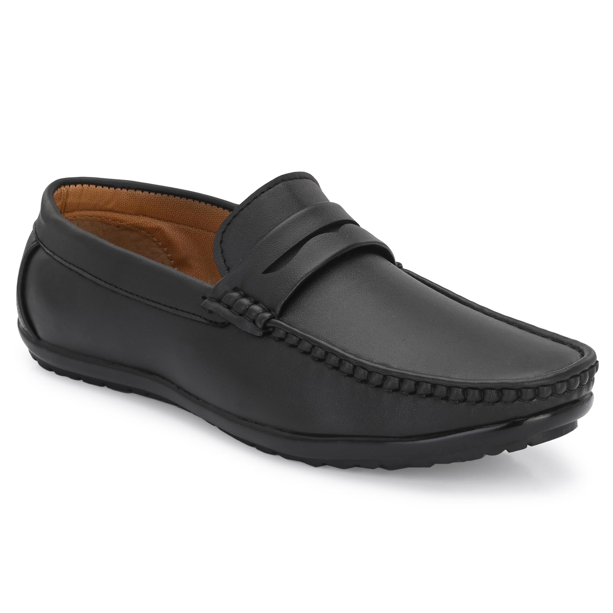 Stylelure Premium Black Leather Formal Loafer Shoes for Men