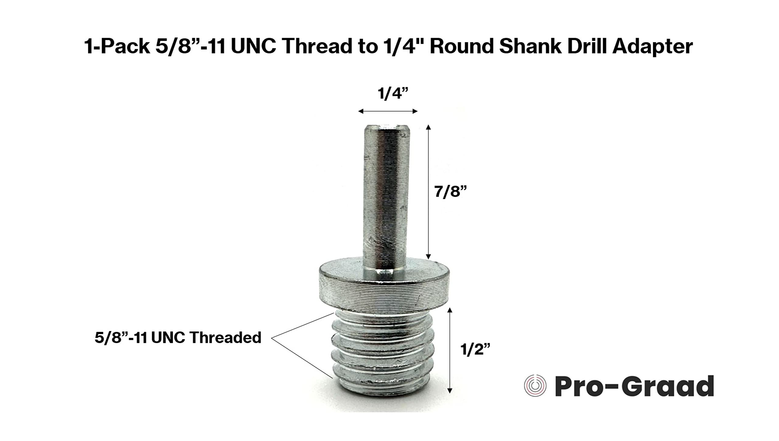 DA1 5/8-11 to 1/4" Drill Adapter Converts Backing Pads, Core Bits — Amazon image 2