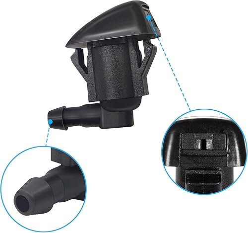 Miniatura 6 de 2 boquillas de pulverización para limpiaparabrisas compatibles con Chrysler 300 2005-2010, compatibles con Dodge Ram 1500 2009-2015 2500 3500
