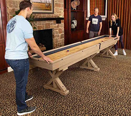 Freetime Fun Rockford 2-Piece 12-FT Indoor Shuffleboard Table for Home Game Room, Deluxe Shuffleboard Accessories Included - Thumbnail 6