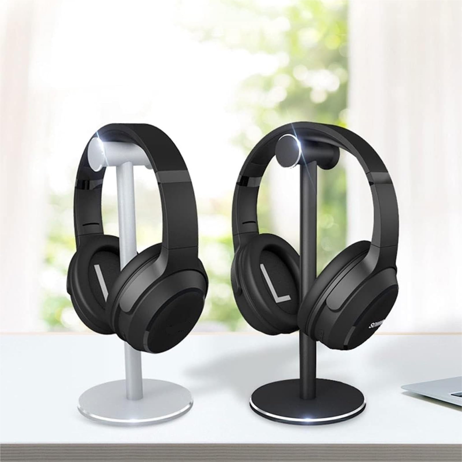 Gaming Accessori Accessori per Tavoli da Gioco per Rack per Cuffie Verticali in Lega di Alluminio Espositore per Cuffie Universale Stand Over-Ear da Gioco(Sliver)