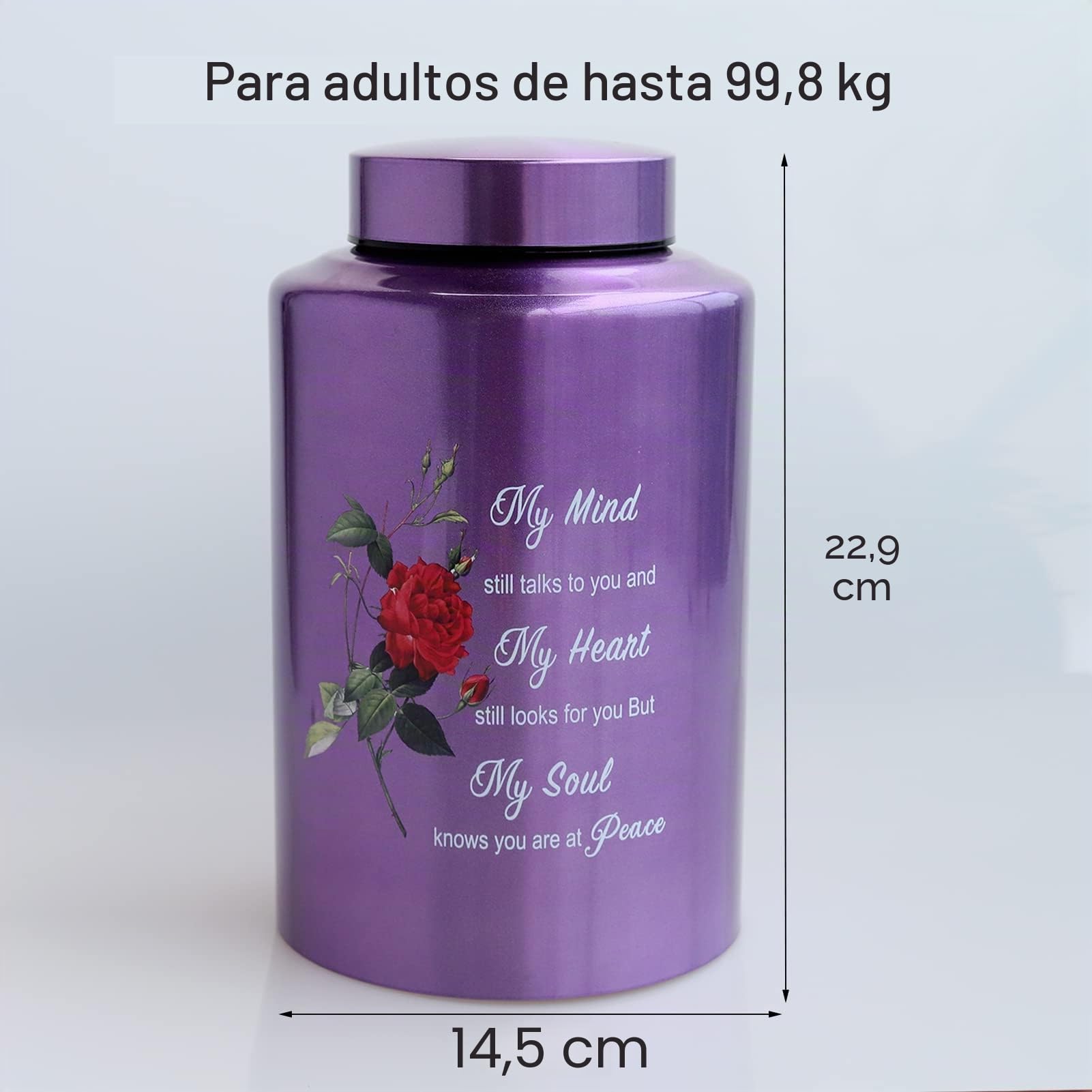 Urnas Grandes de hasta 200 Libras para Cenizas humanas Adultas, urna Decorativa para Cenizas humanas con urna de Rosa con Bolsa de Terciopelo