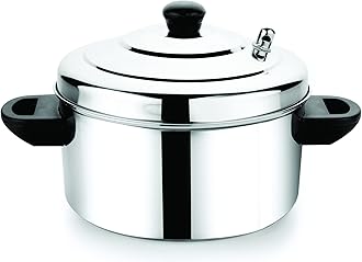 Crystal Stainless Steel Idli Cooker (DLX) 4 Plates, Induction Compatible, 1 Ml