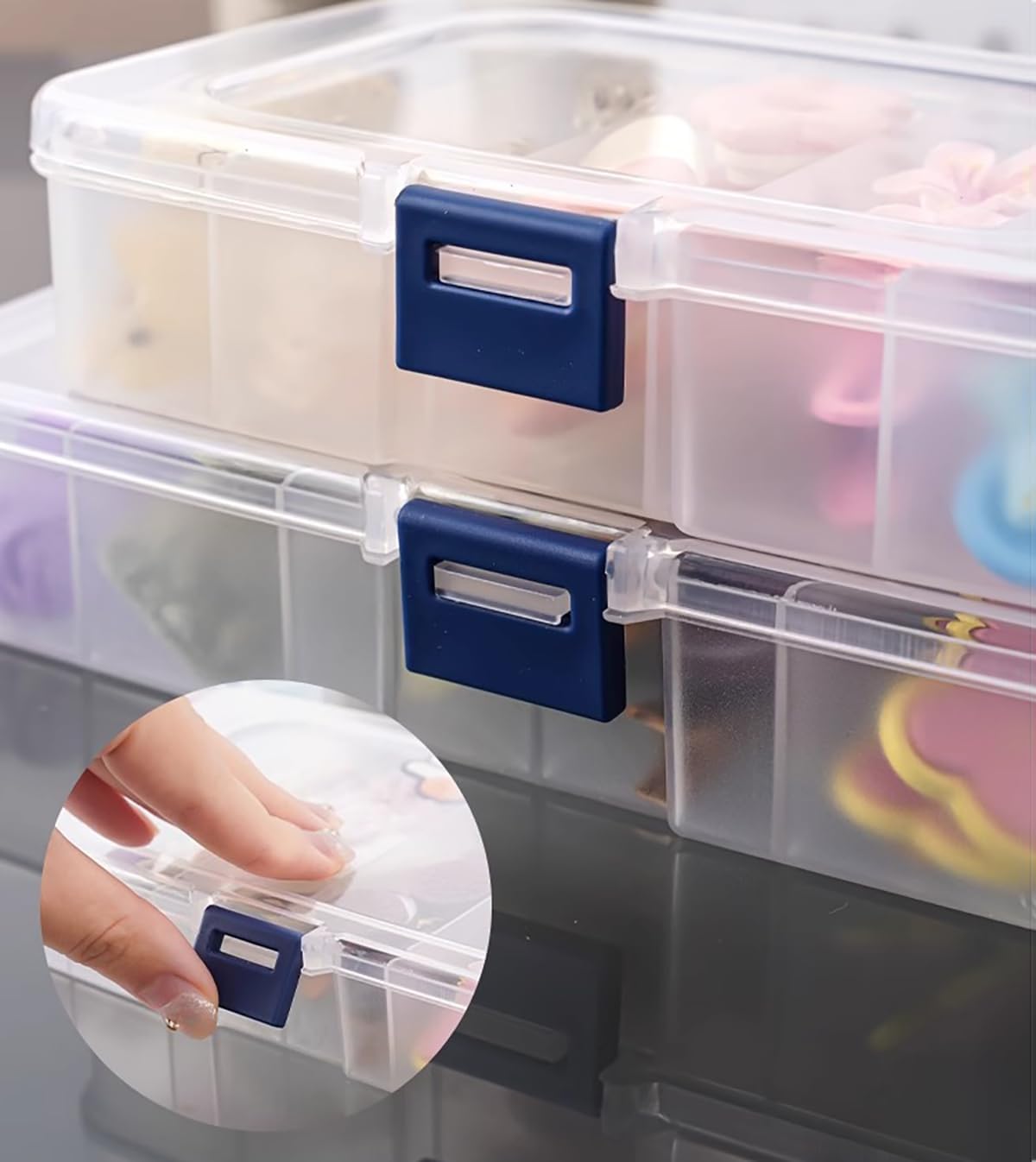 2 PACK Transparent Plastic Bead Organizers (6 Grids),Craft Organizers and Storage Beads Organizer, Art DIY, Crafts Jewelry Storage, Fishing Tackles, Size 7.48 x 3.94 x 1.38 in