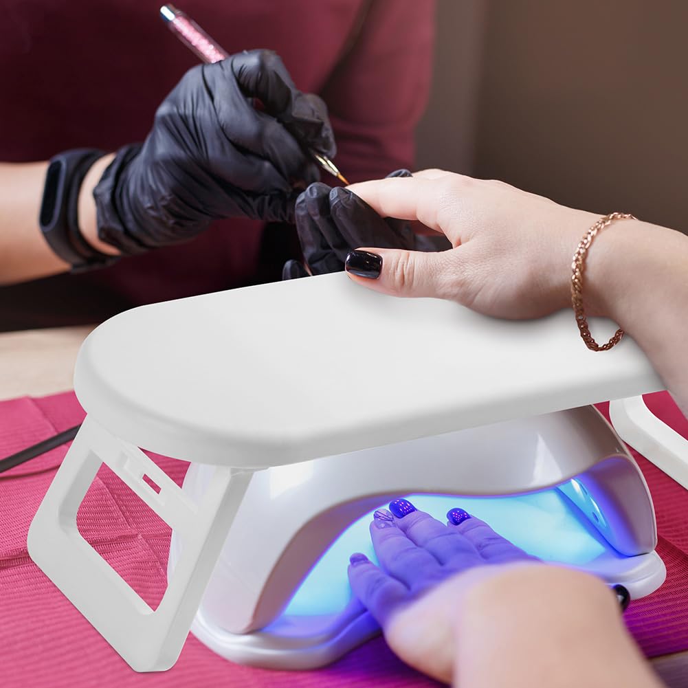 HOTUT Cuscino per Manicure, Cuscino per Unghie Poggiabraccia per Unghie Impermeabile Resistente, Poggiamano per Unghie Pieghevole in Pelle Cuscino per Piedi Antiscivolo per Salone di Nail Art