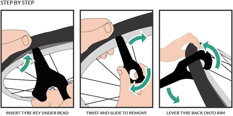 TyreKey Unisex's Tyre Lever, Black, One Size : Sports & Outdoors