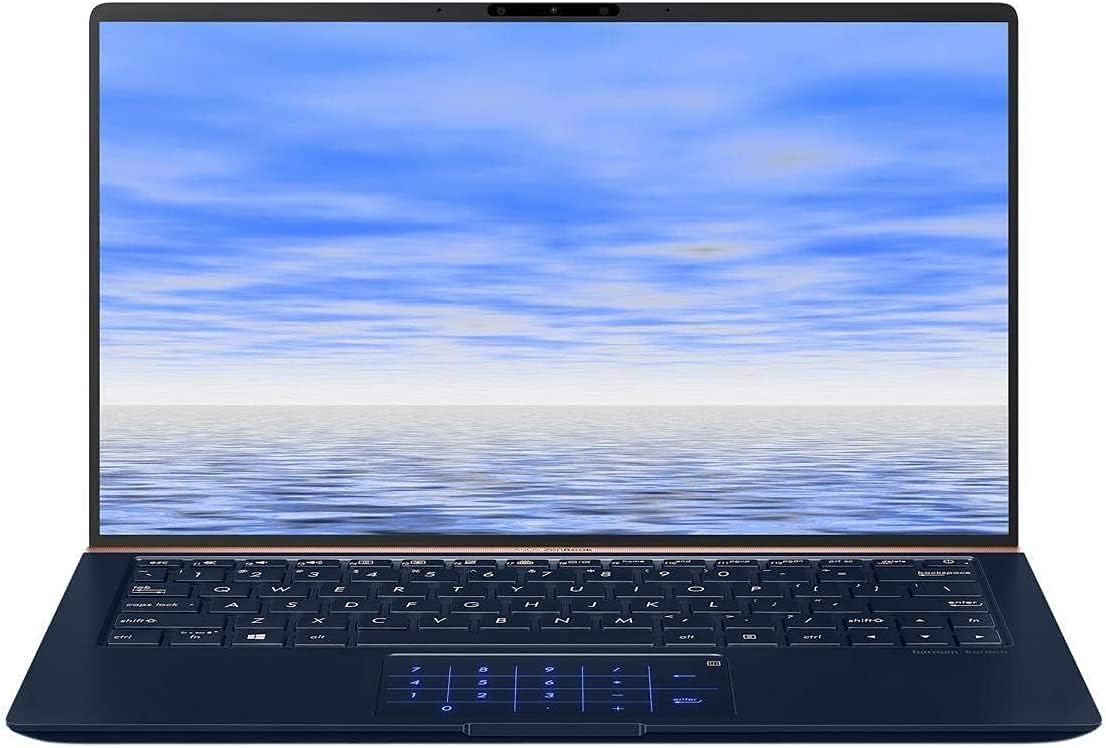 ASUS ZenBook UX333FA-DH51 laptop with screen open, displaying a desktop.