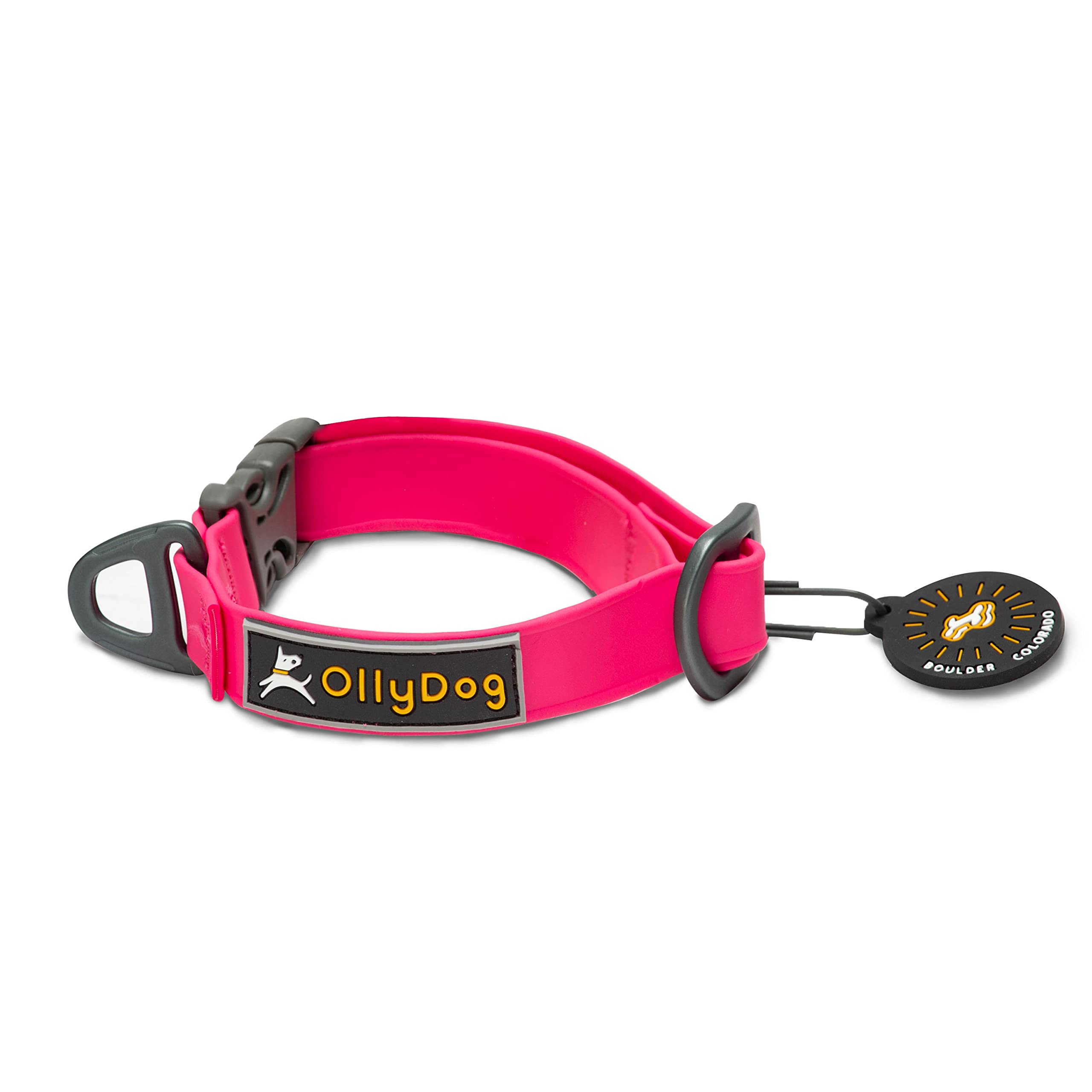 Collier rose OllyDog Tilden 35,6 cm ajustable et résistant