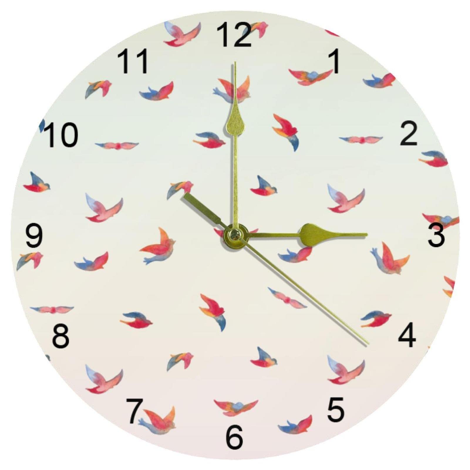 Horloge murale à quartz 25,4 cm silencieuse et ronde à pile pour cuisine