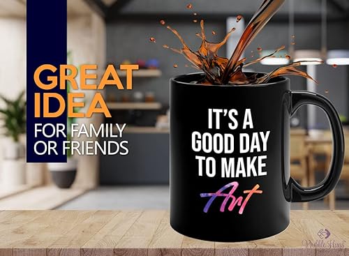 Flairy Land Vaso de chupito para profesor de arte, 1.5 onzas, es un buen día para hacer arte, pintores, escultura, artistas, manualidades, regalos,